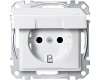 Merten MEG2314-0419 SCHUKO-Steckdose mit Klappdeckel System M polarweiß