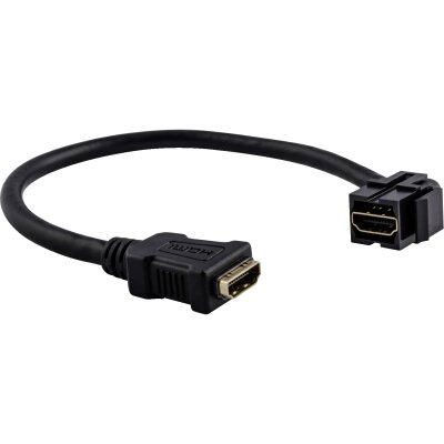 Merten MEG4583-0002 HDMI-Keystone mit Kabelpeitsche einsätze schwarz